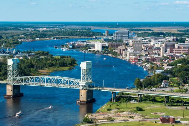 Wilmington riverfront and skyline